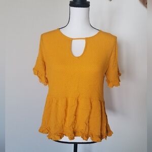 🎈 Hopely Polkadots Peplum Ruffle Shirt